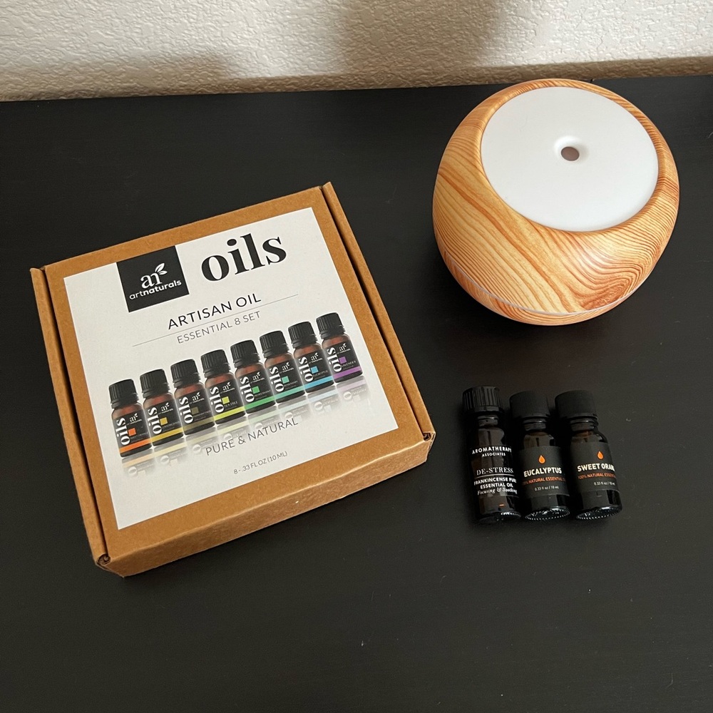 minimalist essential oils diffuser set with 3 freebies